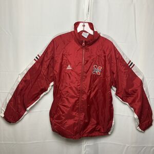 Nebraska Cornhuskers Adidas Basketball Pullover Size M Deep Red Rain Jacket